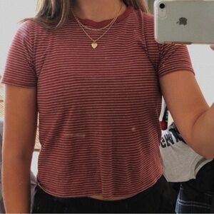 Copper & white striped t-shirt